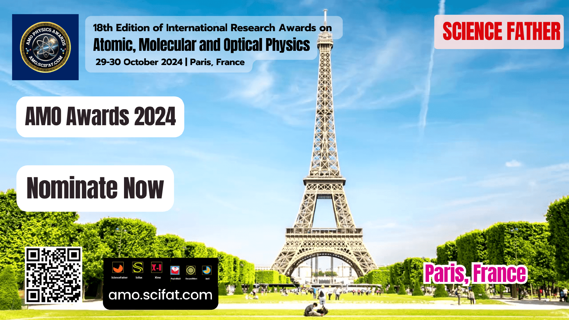 International Research Awards on Atomic, Molecular and Optical Physics, Paris, France