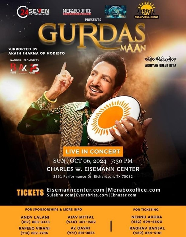 Gurdas Maan Live In Concert - Dallas 2024, Rains, Texas, United States
