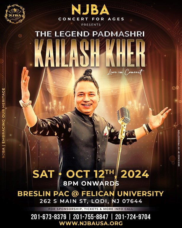 NJBA CONCERT FOR THE AGES WITH KAILASH KHER, Lodi, New Jersey, United States