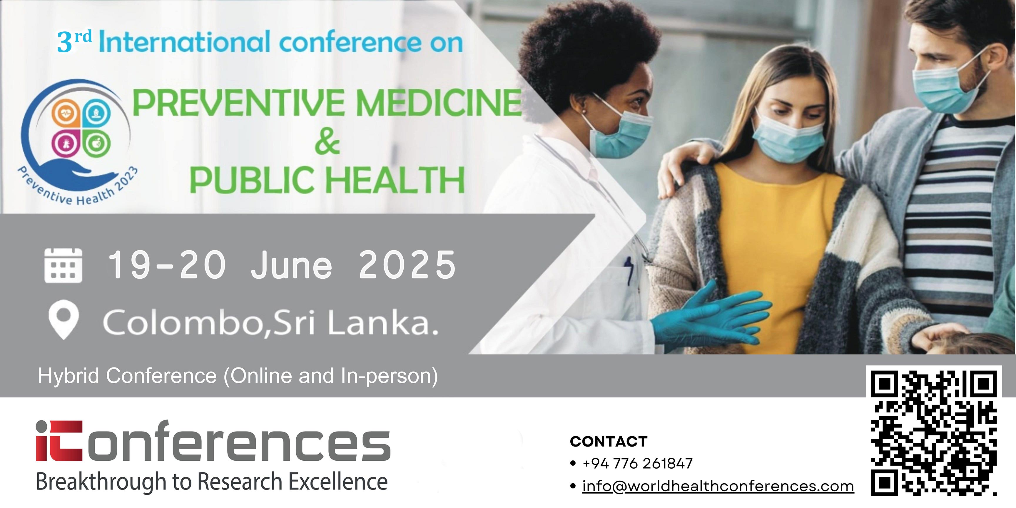 3rd International Conference on Preventive Medicine and Public Health 2025, Colombo, Sri Lanka
