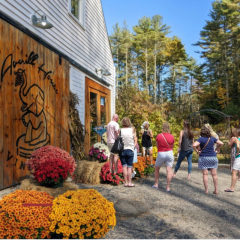 Summer Vineyard Tour and tasting with commemorative wine glass. Historic Ice District of Brookline NH