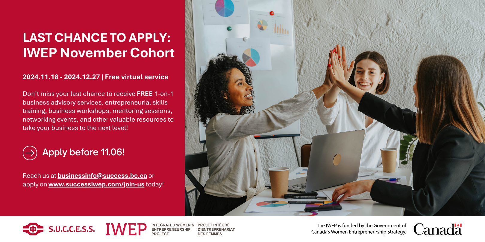 LAST CALL: Integrated Women's Entrepreneurship Project by S.U.C.C.E.S.S. for Small Business Owners, Online Event