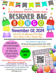 Holy Redeemer Parents Teachers Assoc. Designer Bag Bingo