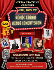 Komic Karma- Hindi Comedy show at EDISON, NJ King lounge