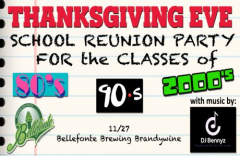 Thanksgiving Eve School Reunion Bash