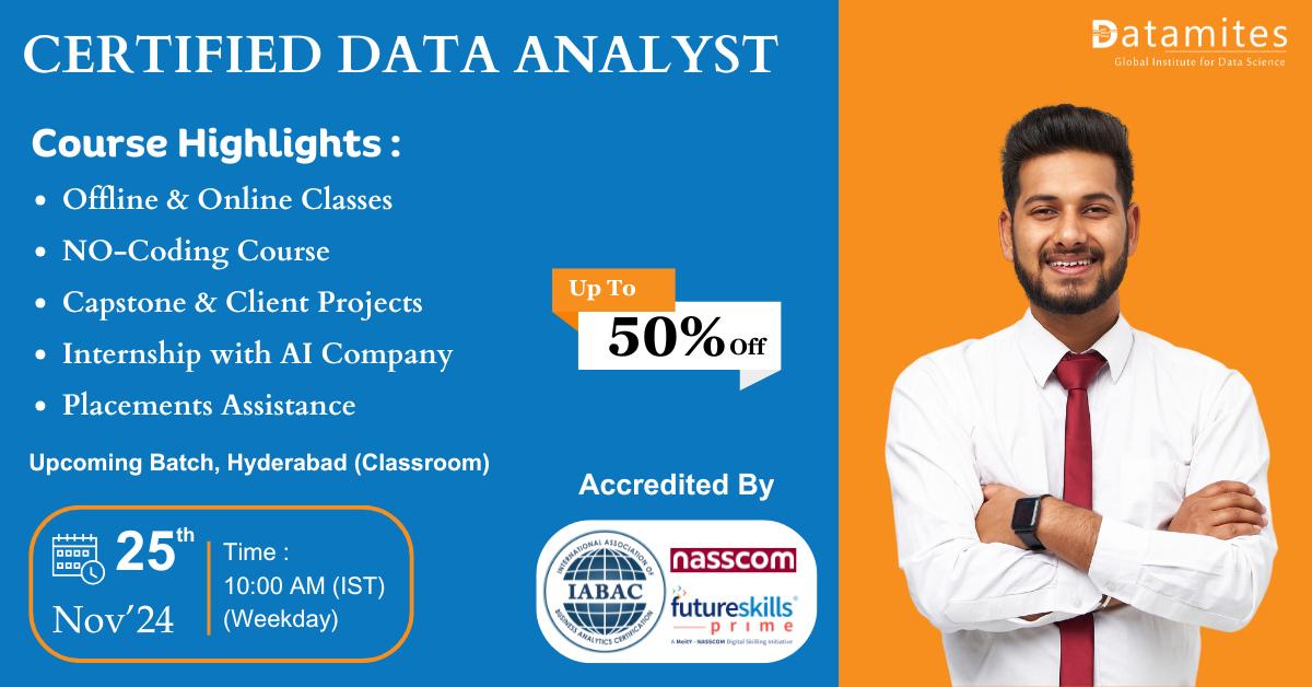 Certified Data Analyst Course in Hyderabad, Hyderabad, Telangana, India