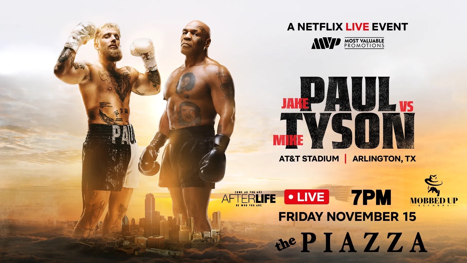 Tyson vs Paul: Official Watch Party at Piazza - FREE COVER!, Aurora, Illinois, United States