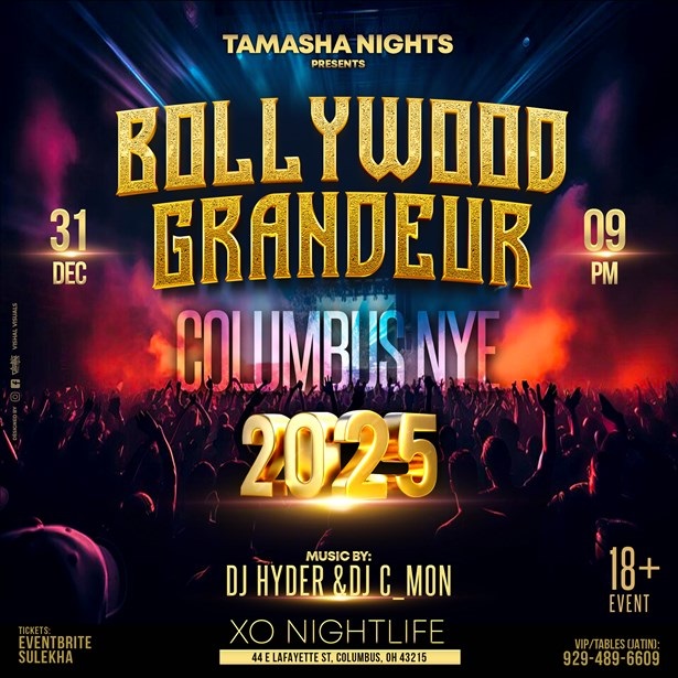 COLUMBUS BOLLYWOOD GRANDEUR NYE 2025 AT XO NIGHTCLUB, Columbus, United States