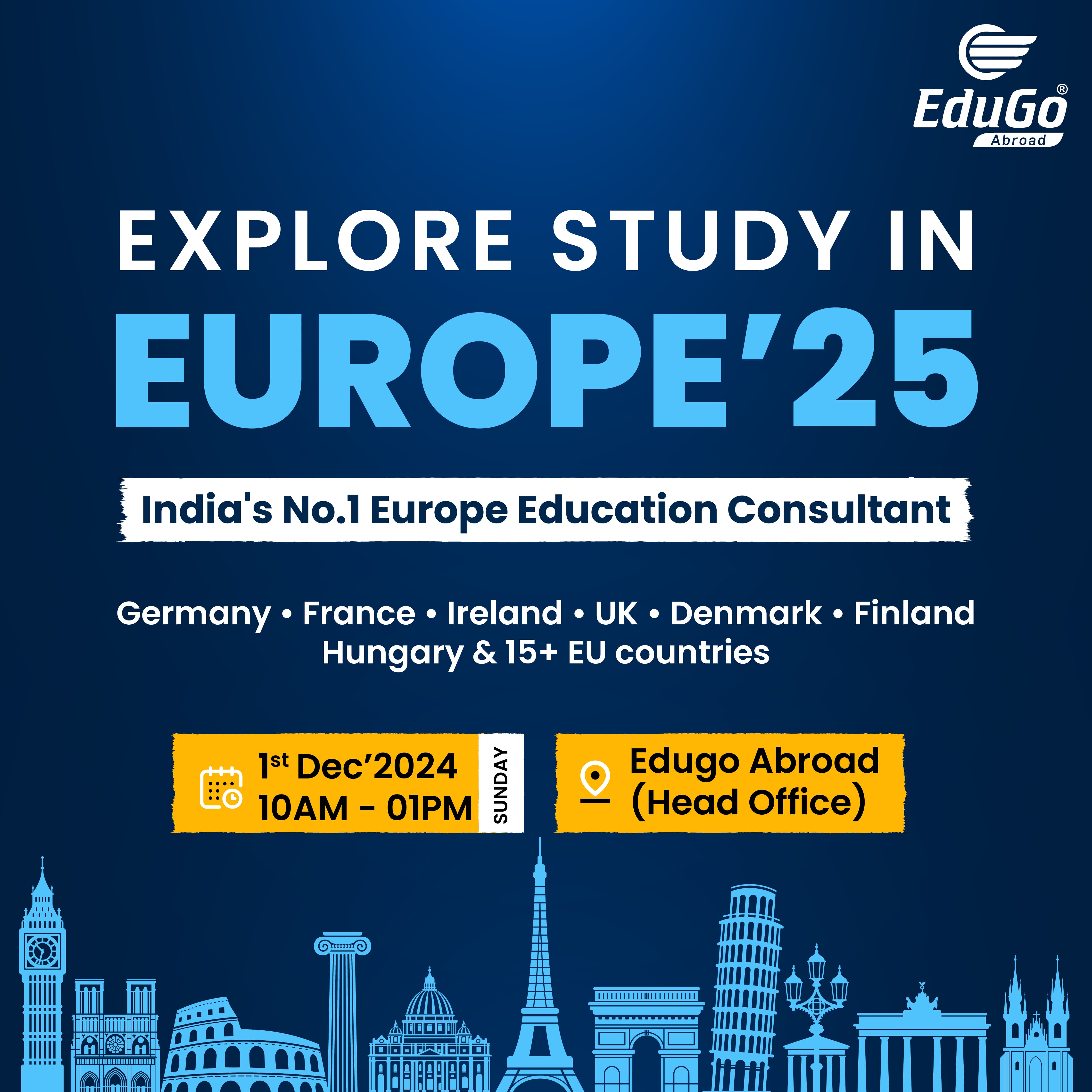 Explore Study in Europe 2025 - No.1 Europe Education Consultant, Ahmedabad, Gujarat, India