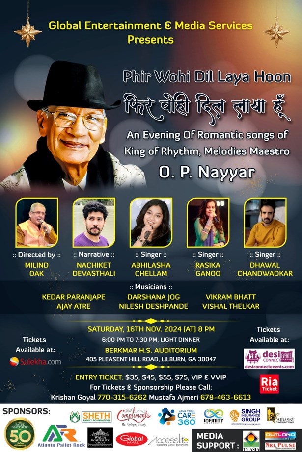 Phir Wohi Dil laya Hoon - In the memories of O P Nayyar 2024, Lincoln, Georgia, United States