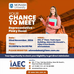 Meet Monash University Representative in Ahmedabad