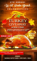 Thanksgiving Turkey Giveaway Charity Event November 23
