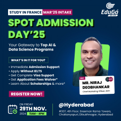 Study in France: March 2025 Intake Spot Admission Day – Edugo Abroad