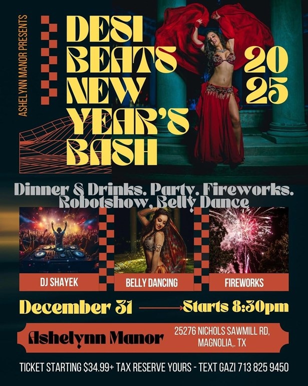 Desi Beats New Year’s Bash 2025, Montgomery, Texas, United States