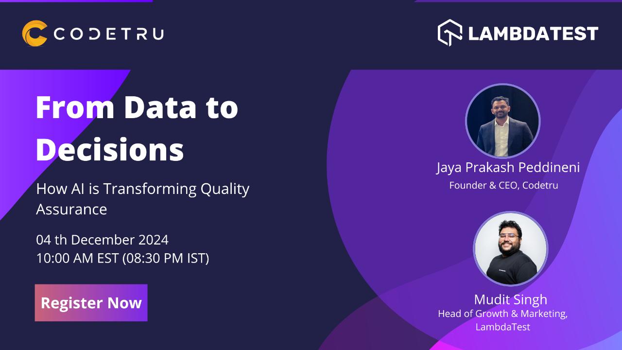 From Data to Decisions: How AI is Transforming Quality Assurance, Online Event