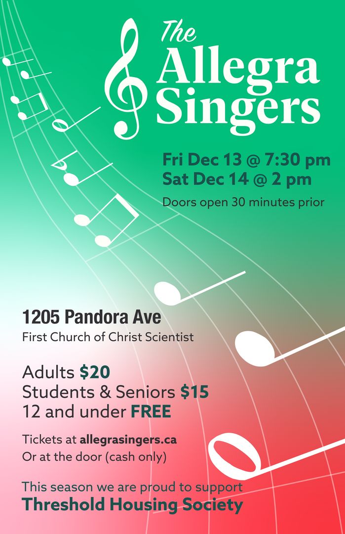 Allegra Singers In Concert, Victoria, British Columbia, Canada