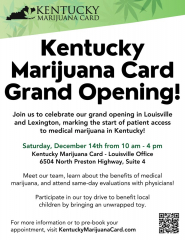 Kentucky Marijuana Card Grand Opening!