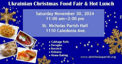 St. Nicholas Ukrainian Christmas Food Fair and Hot Lunch