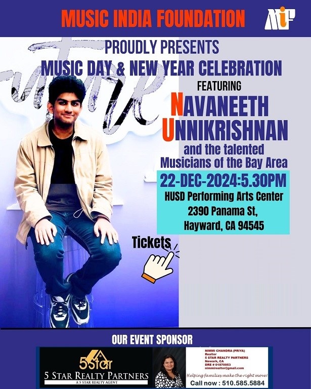MUSIC CONCERT BY NAVANEETH UNNIKRISHNAN, Hayward, California, United States