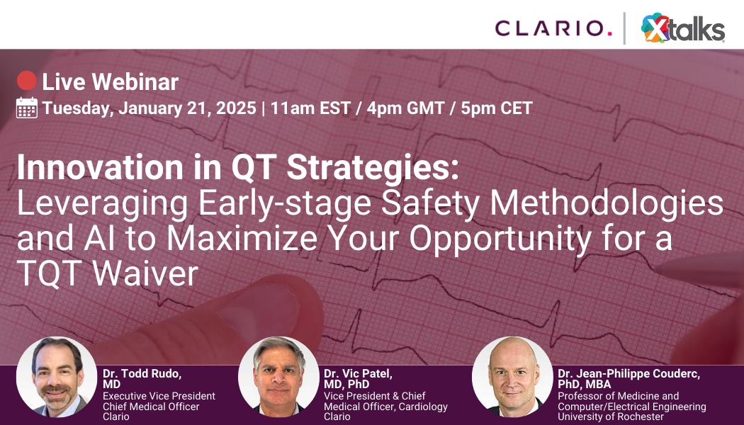 Innovation in QT Strategies: Leveraging Early-stage Safety Methodologies and AI to Maximize Your Opportunity for a TQT Waiver, Online Event