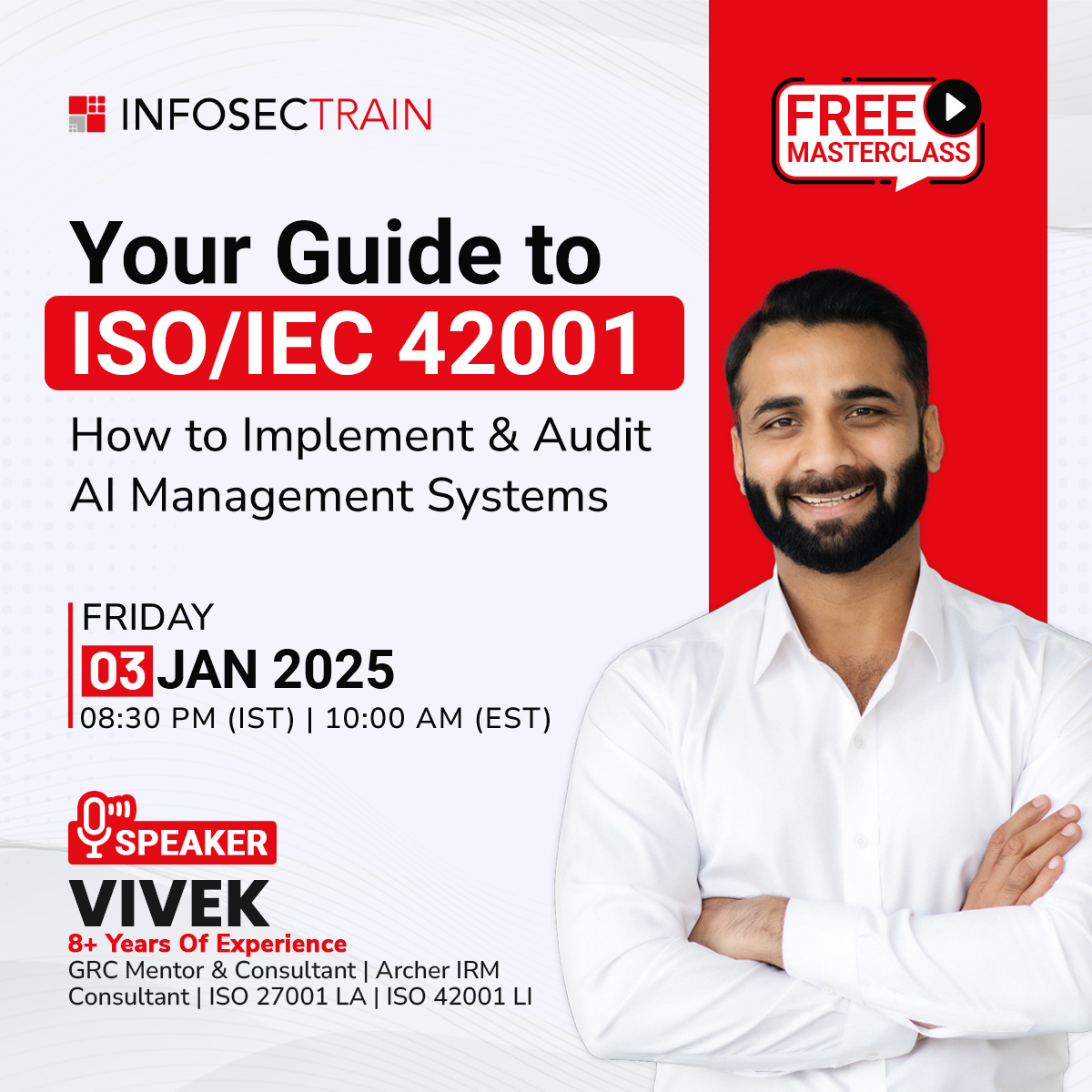 Free Masterclass on Your Guide to ISO/IEC 42001: How to Implement & Audit AI Management Systems, Online Event