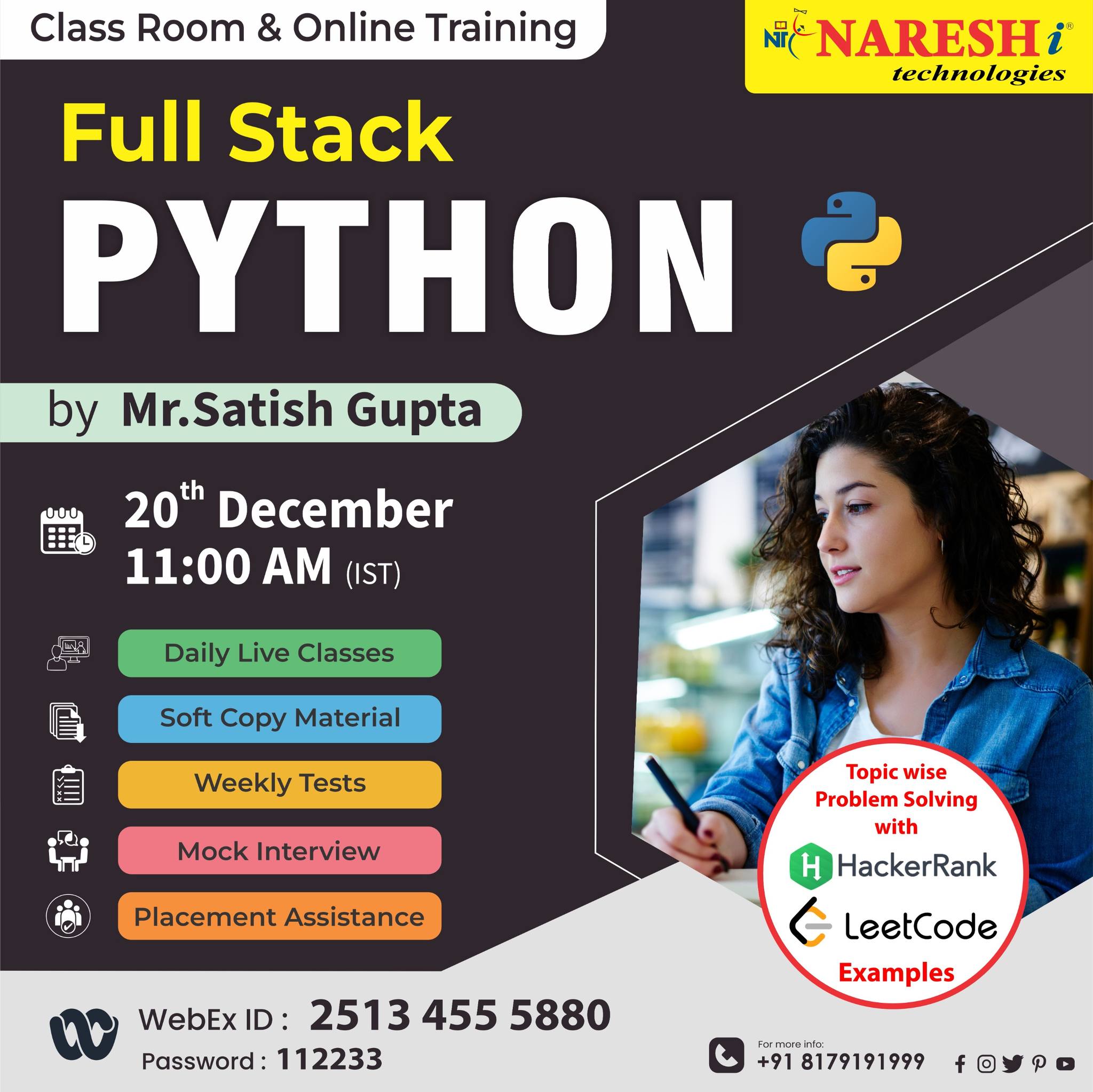Join our Python & Full Stack Python Training in NareshIT, Online Event