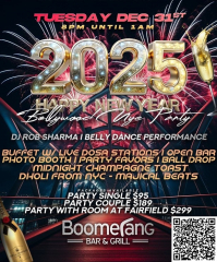 Bollywood NYE 2025 Party Boomerang Ball Room