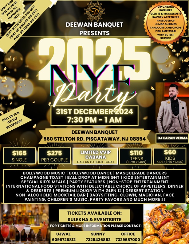New Year's Eve 2025 at Deewan Banquet, Passaic, New Jersey, United States