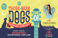 FEB 1 - STUART - Taco's Beer and Dogs Country Concert - SARA EVANS - UNBROKE TOUR