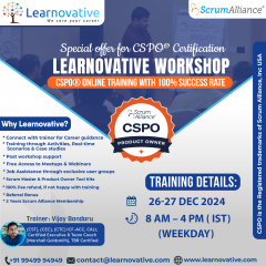 Certified Scrum Product Owner (CSPO) Training | Vijay Bandaru
