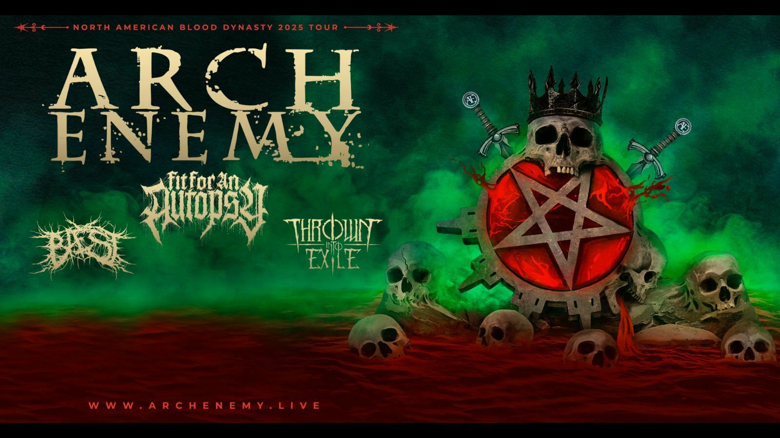Arch Enemy North American Blood Dynasty 2025 Tour with Fit For An Autopsy and more in NYC on May 2nd, New York, United States