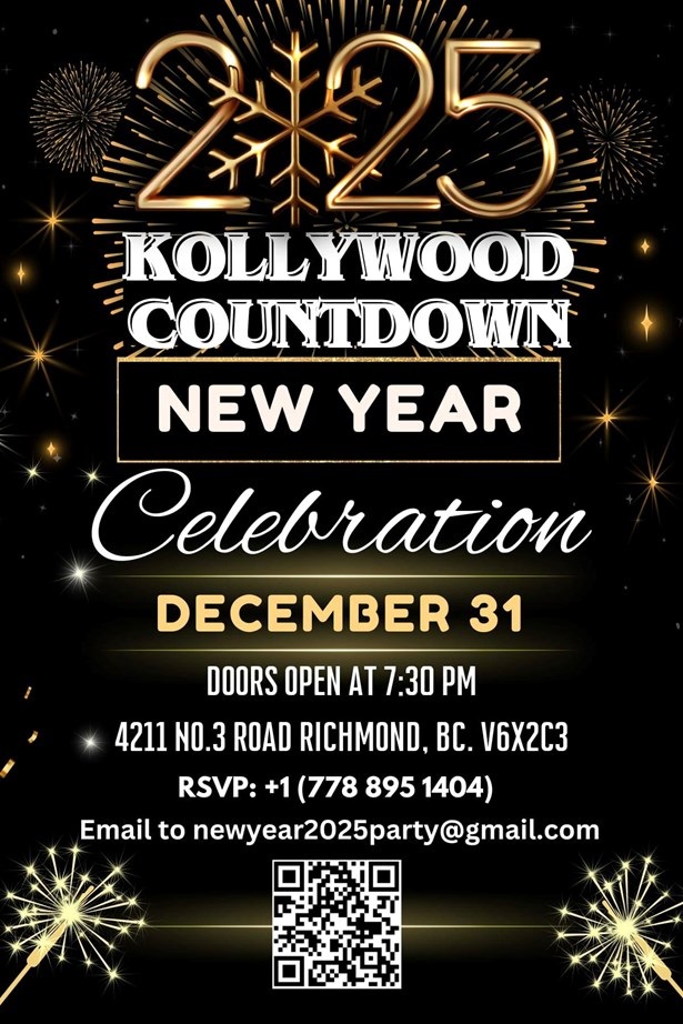 Kollywood Countdown New Year Celebration 2025, Richmond, British Columbia, Canada