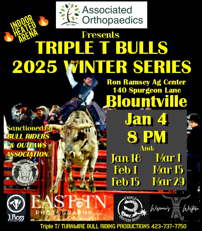 TRIPLE T WINTER BULL RIDING SERIES, Blountville, Tennessee, United States