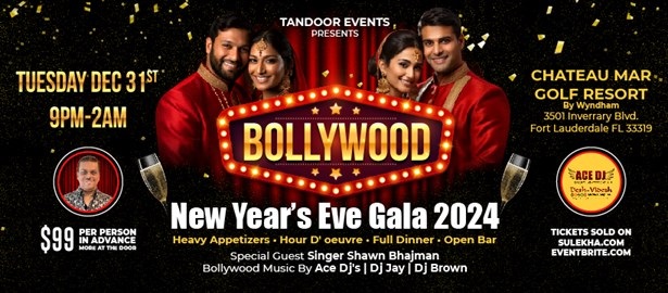 Bollywood New Year Eve's Gala 2025, Fort Lauderdale, Florida, United States