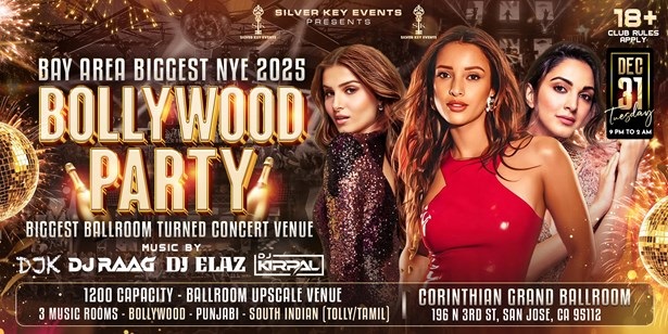 BOLLYWOOD BALLROOM - NEW YEAR'S EVE PARTY | GRAND CORINTHIAN - SJ| DEC 31, San Jose, California, United States