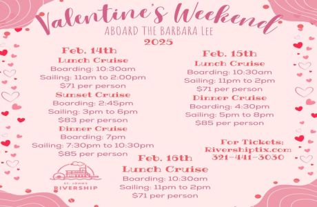 Valentines Day Dining Cruise Aboard the Barbara Lee in Sanford Florida!, Sanford, Florida, United States