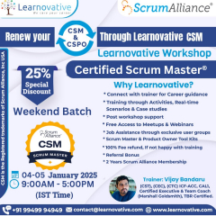 Certified Scrum Master (CSM) Certification | 04th - 05th January 2025 | Learnovative