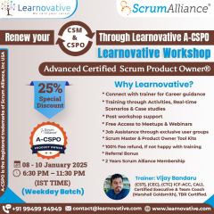 Advanced Certified Scrum Product Owner (A-CSPO) Certification | 08th - 10th January 2025 | Learnovative