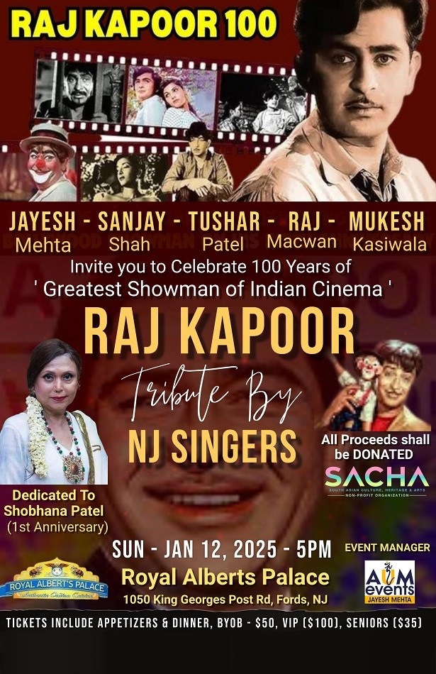 RAJ KAPOOR 100 - MUSICAL Concert, Edison, New Jersey, United States