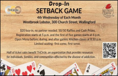 TriCircle's Drop-In Setback Games at Westbrook Lobster in Wallingford