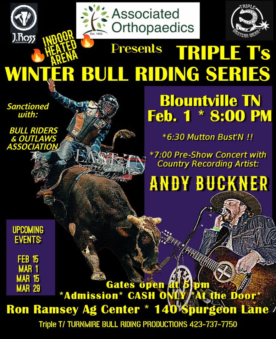 TRIPLE T'S WINTER BULL RIDING SERIES!!, Blountville, Tennessee, United States
