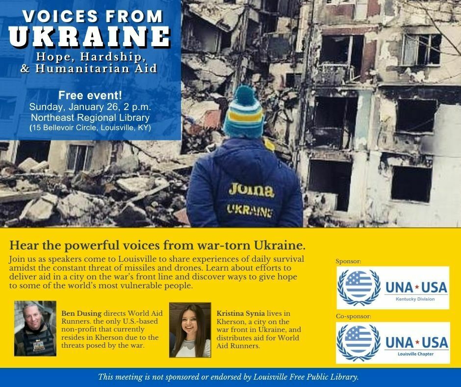 Louisville to welcome speakers from city on Ukraine's war front, Louisville, Kentucky, United States