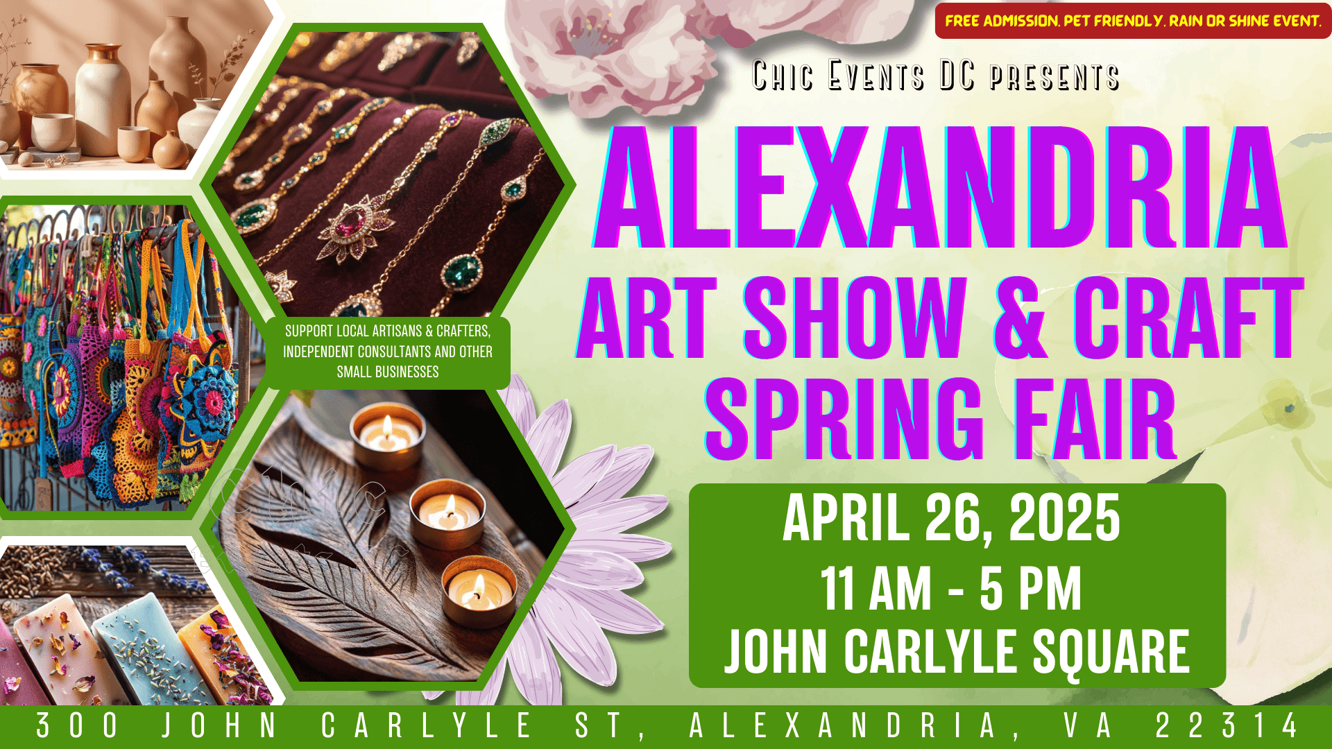 Alexandria Art Show & Craft Spring Fair ~ Mother's Day Celebration @ John Carlyle Square, Alexandria City, Virginia, United States