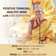 JOIN OUR HALF DAY MEDITATION COURSE: Positive Thinking, Healthy Mind, with Gen Doryning