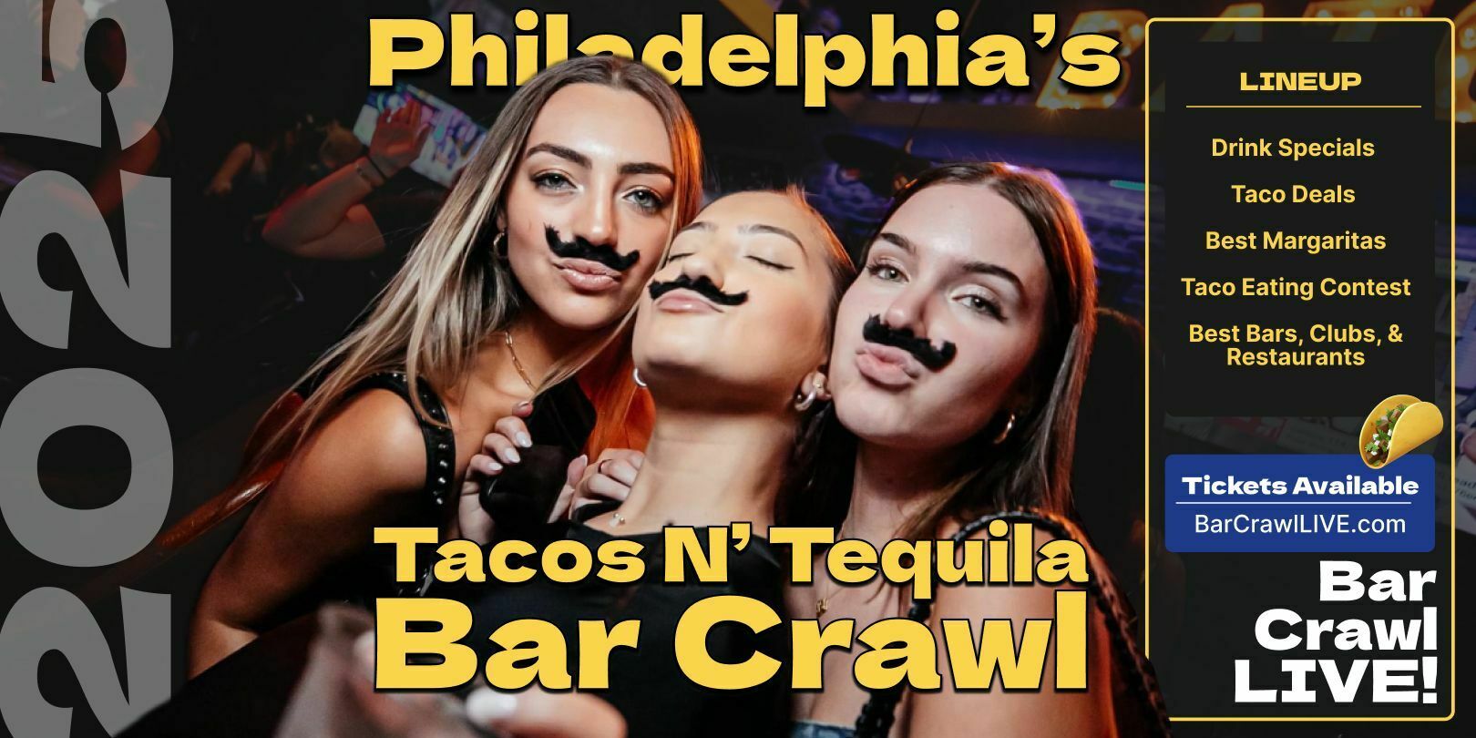 2025 Official Tacos N Tequila Bar Crawl LIVE Philadelphia Cinco De Mayo, Philadelphia, Pennsylvania, United States