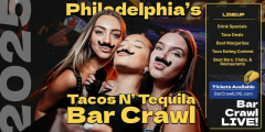 2025 Official Tacos N Tequila Bar Crawl LIVE Philadelphia Cinco De Mayo