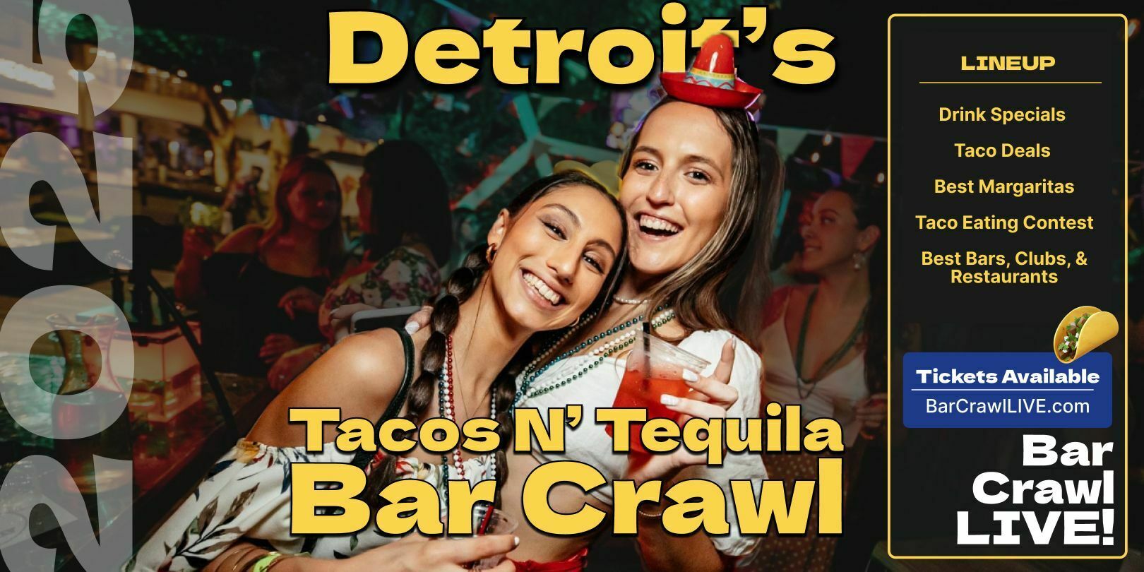 2025 Official Tacos N Tequila Bar Crawl LIVE Detroit Cinco De Mayo, Detroit, Michigan, United States