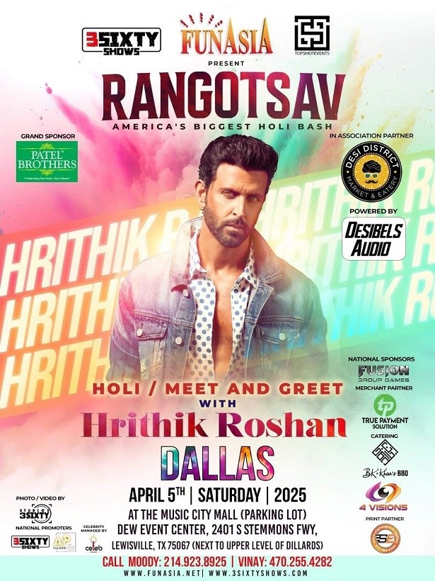 Holi Meet and Greet with Hrithik Roshan - Dallas, Lewisville, Texas, United States