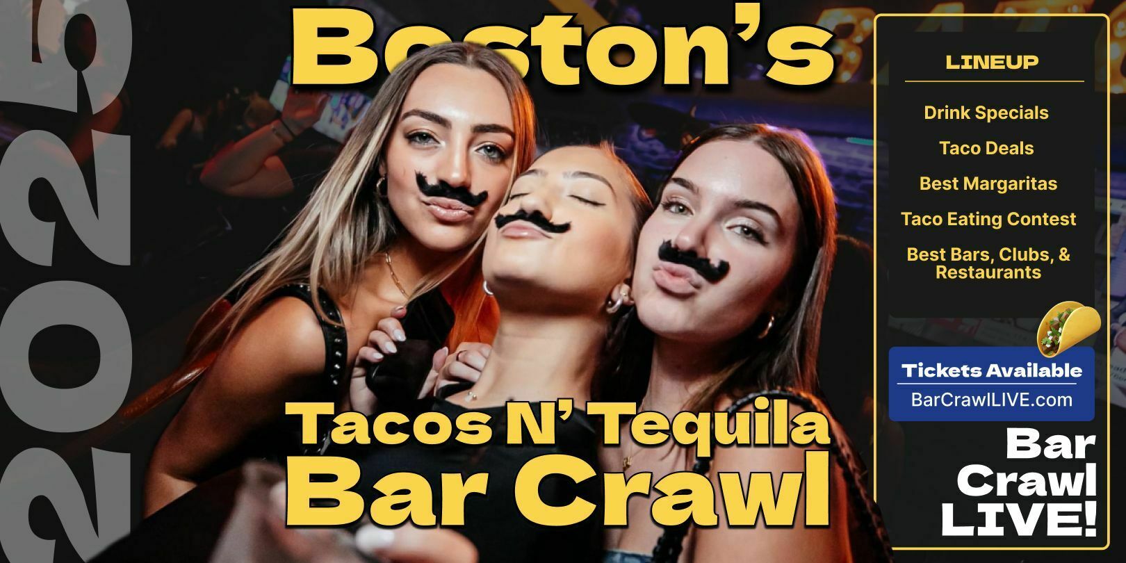 2025 Official Tacos N Tequila Bar Crawl LIVE Boston Cinco De Mayo, Boston, Massachusetts, United States