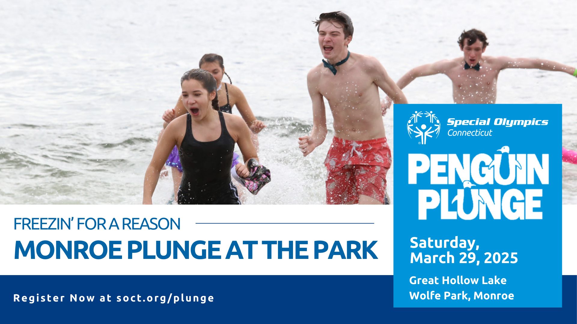 Monroe Penguin Plunge at the Park to benefit Special Olympics Connecticut, Monroe, Connecticut, United States